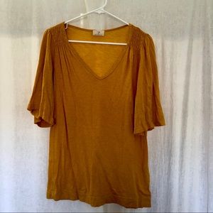 Anthropologie Mustard Top